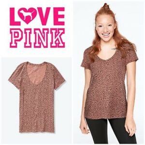 Victoria's Secret PINK Leopard V-Neck Tee NWT
